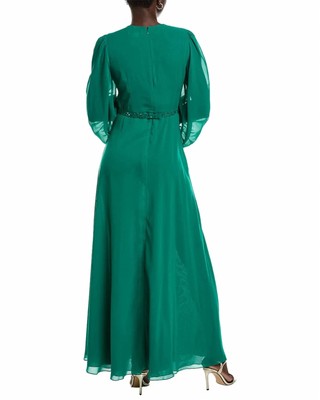 Pre-owned Sachin & Babi Bianca Gown In Malachite - Size 14 In Green