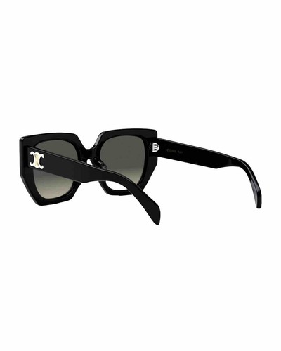 Pre-owned Celine Cl40239f 01f Triomphe Women Sunglasses Black Gold Grey Gradient Authentic In Gray