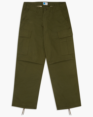 JAPAN BLUE JAPAN BLUE RELAXED STRAIGHT MODERN MILITARY CARGO PANT - OLIVE OD