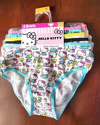 HELLO KITTY 4 PACK BRIEFS GIRLS SIZE 6 MULTI-COLOR