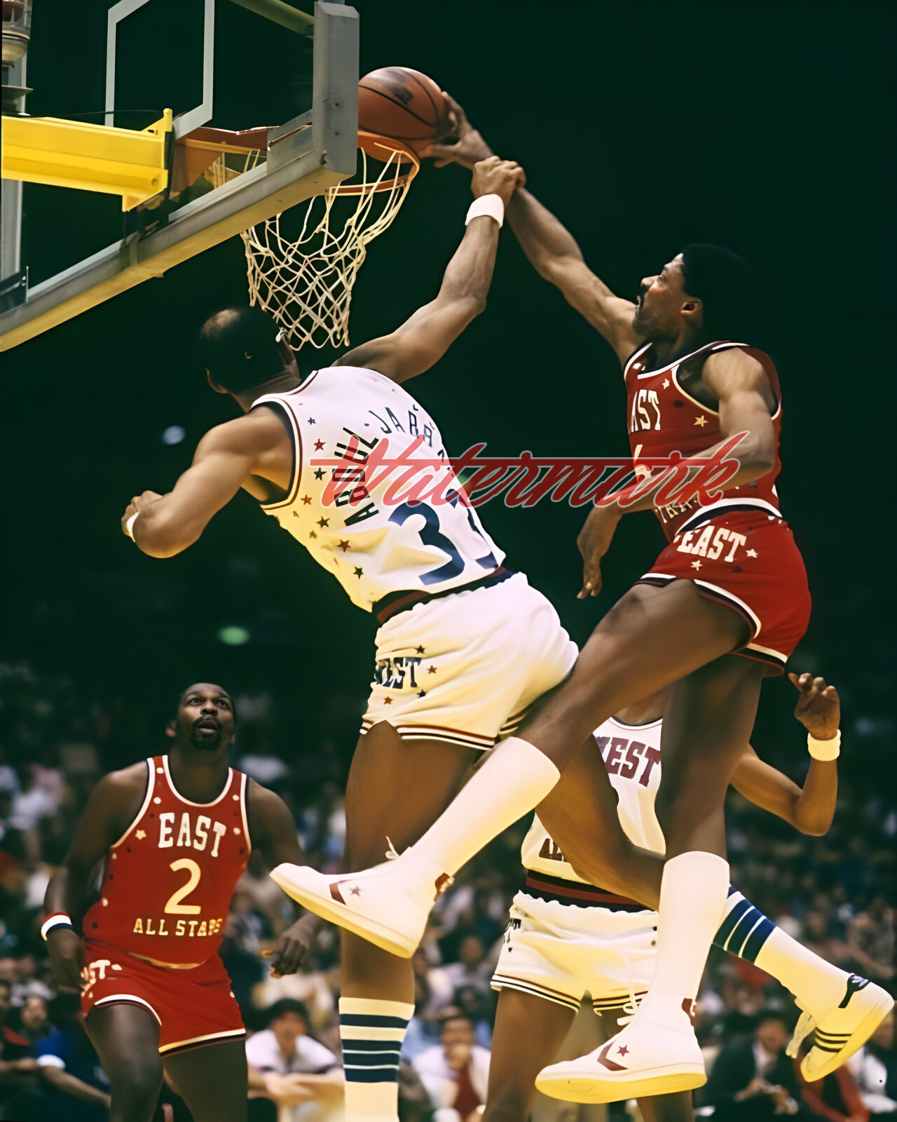 NBA 1983 All Star Game Dr J Julius Erving Kareem Abdul