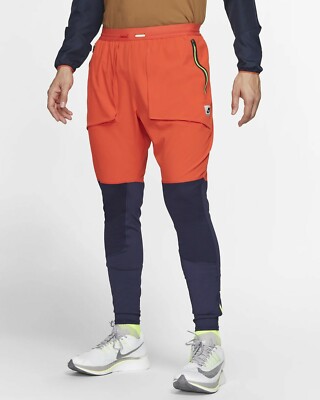 Nike Wild Run Men s Running Pants BV5576-498 Red/Volt; Size Large