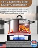 Cook N Home Stainless Steel Cookware Sets 10-Piece, Pots and Pans Kitchen Cooking Set with Stay-Cool Handles, Dishwasher Safe, Silver