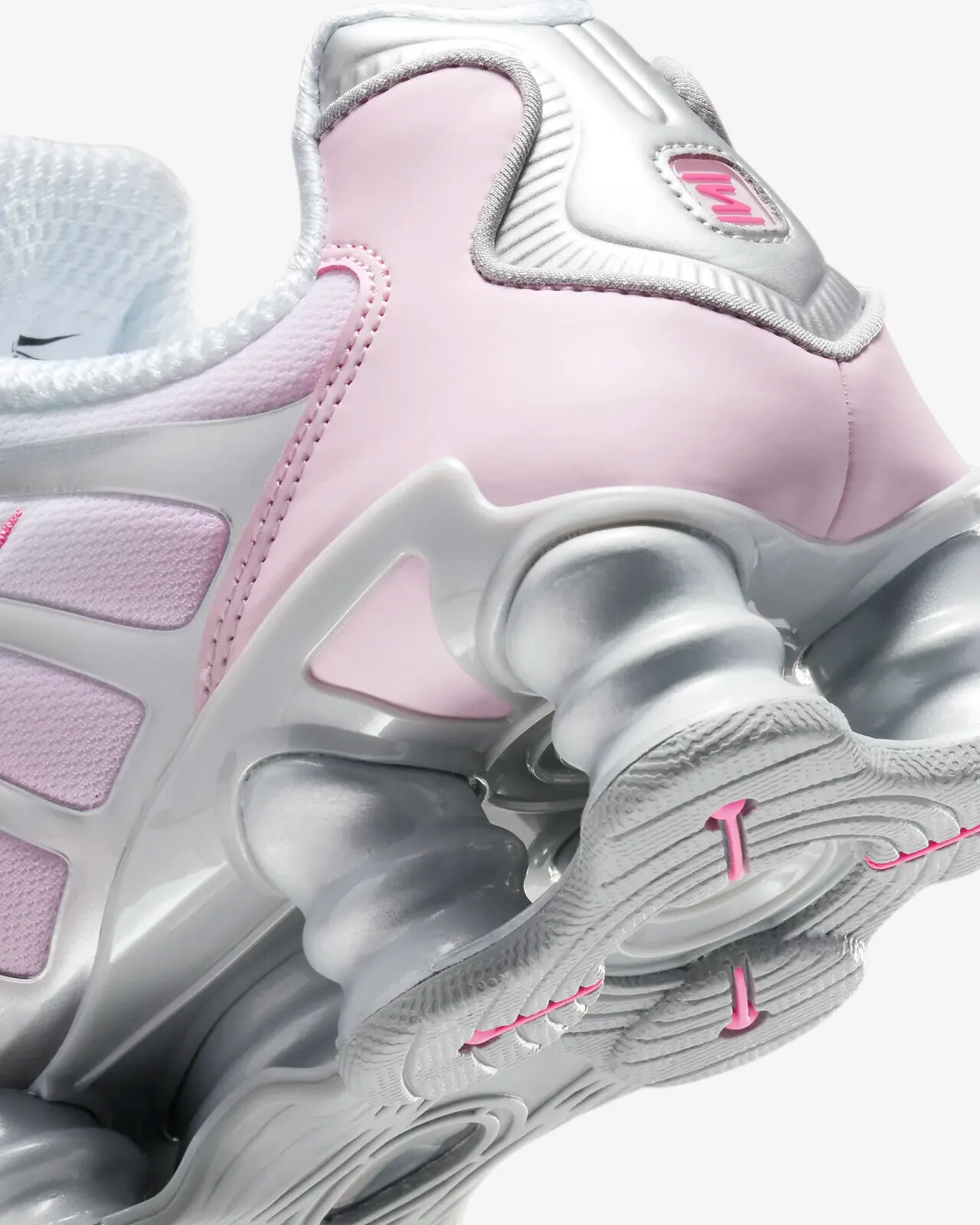Pre-owned Nike Women's Shox Tl Shoes - Metallic Platinum/ Pink Foam (hv2520-001) In Silver