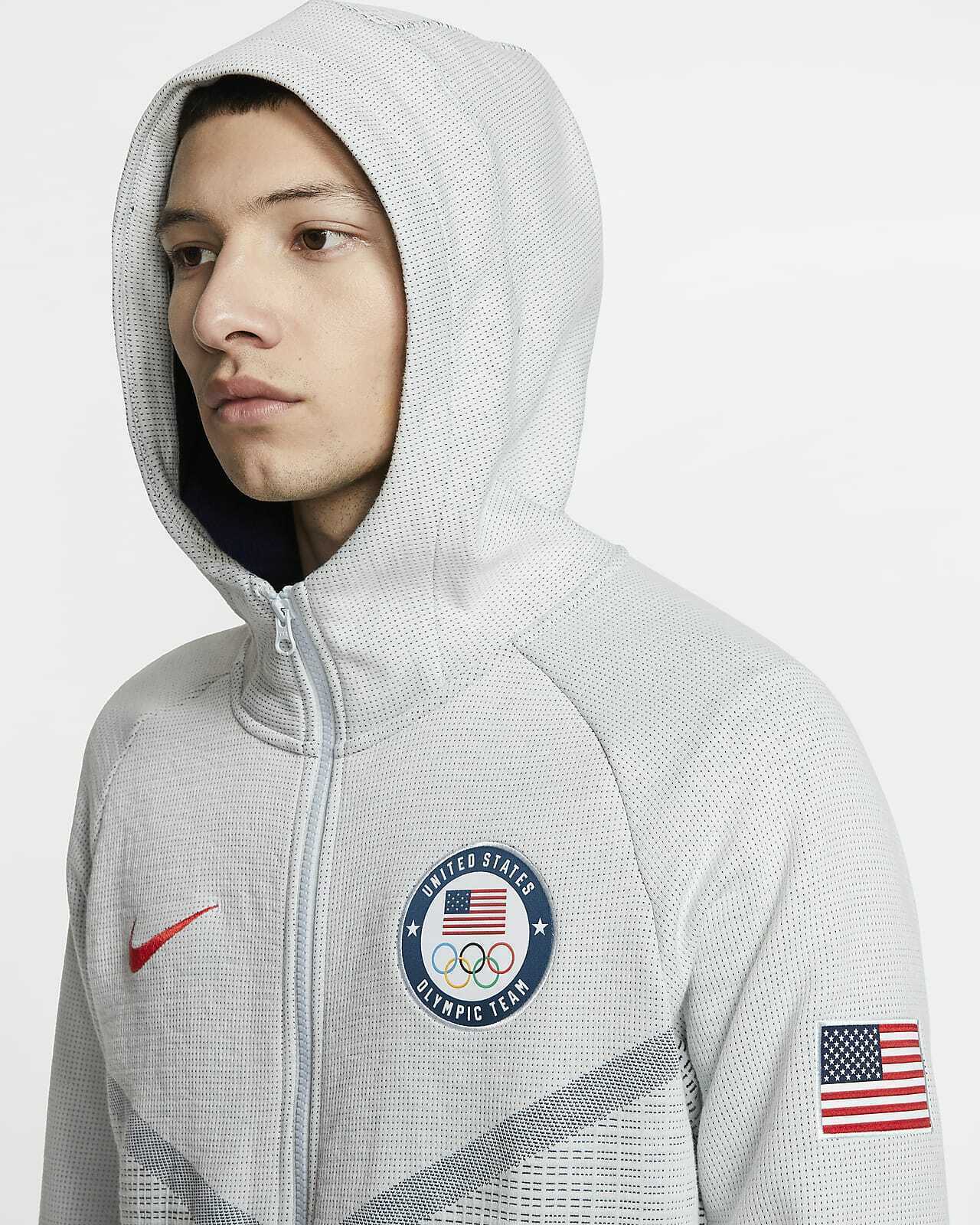 Pre-owned Nike Mens Sportswear Windrunner Usa Olympic Team Tech Pack Hoodie 2xl Ct2798-043 In Multicolor