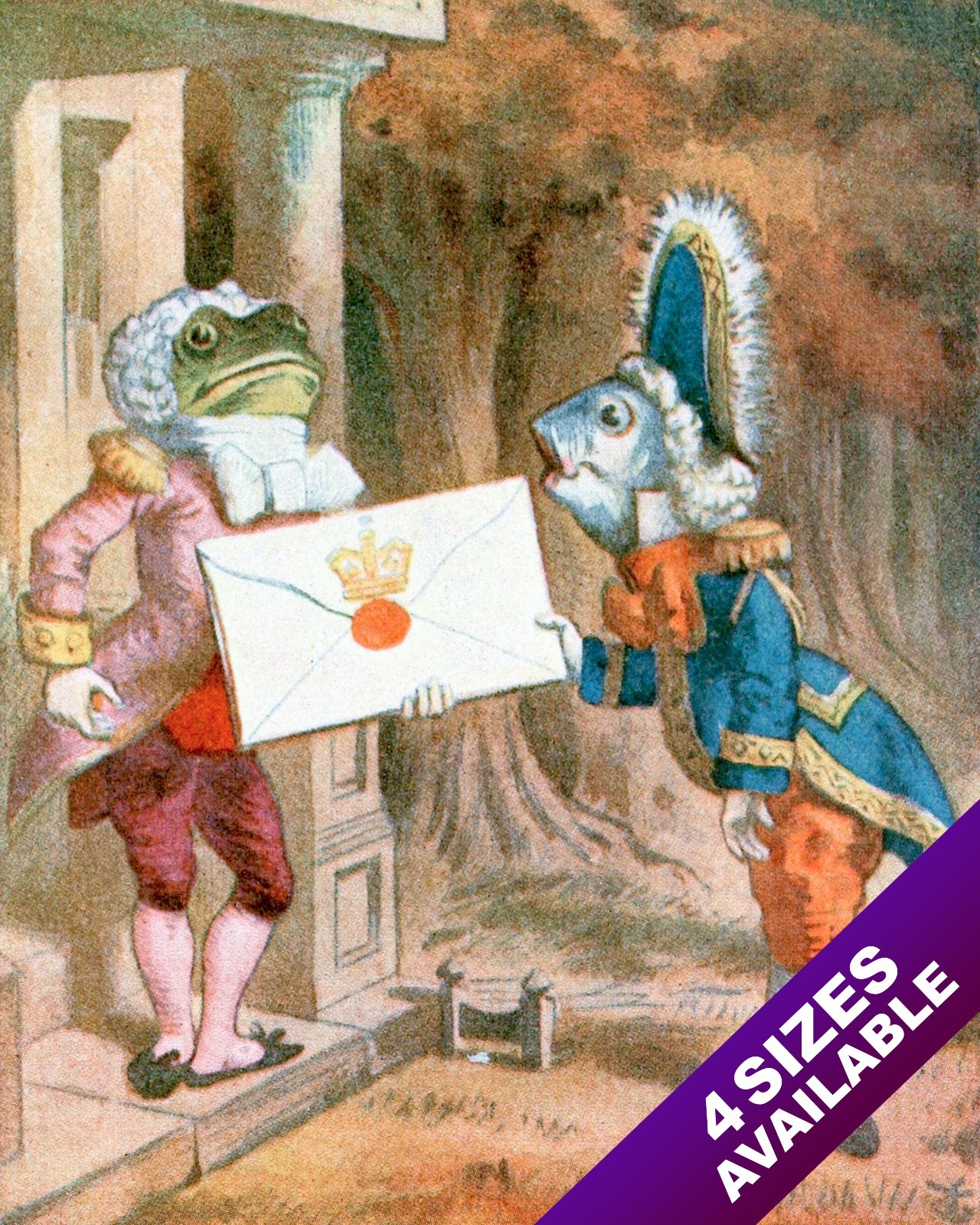 ALICE IN WONDERLAND INVITATION LEWIS CARROL CANVAS PAINTING ART PRINT
