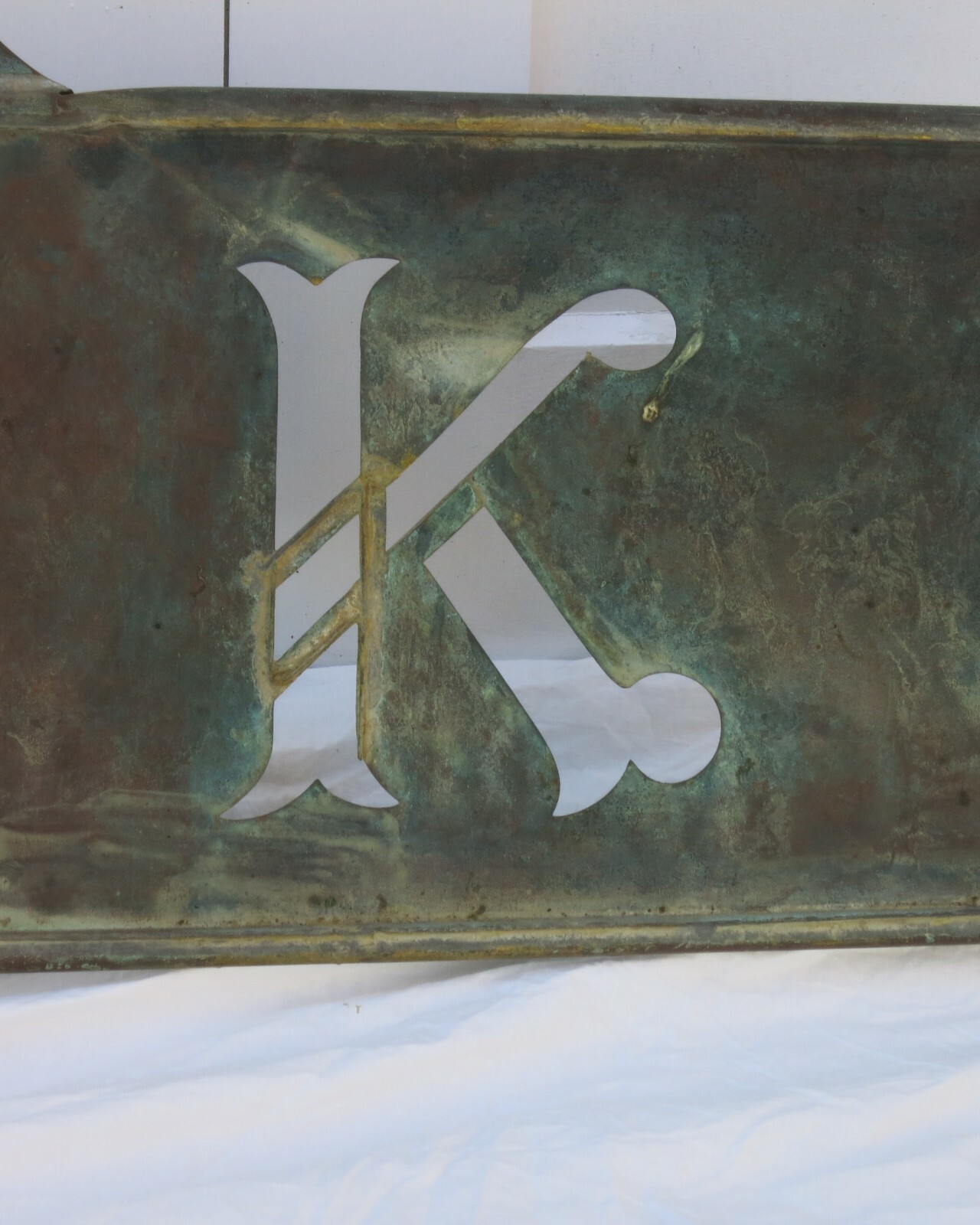 Antique Bannerette Weathervane Letter K, Church Topper