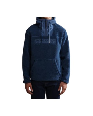 Pre-owned Napapijri Sweatshirt  Hoodie Man Polyester Blue