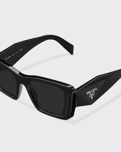 Pre-owned Prada Symbole Pr 08ys 1ab5so Black Silver Grey Lens Women Sunglasses In Grey Shaded