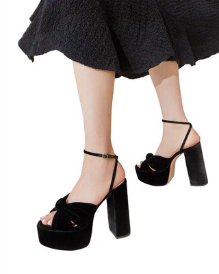 Pre-owned Loeffler Randall Roz Knot Platform Sandal In Black - Size 9.5