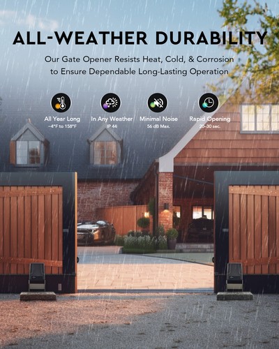 CO-Z Automatic Sliding Gate Opener Door w/Solar Panel & Batteries 1800lb 40ft