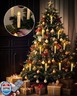 Homemory 10 PCS LED Window Candles with Remote Timer, Battery Operated Flameless Taper Christmas Candles Light with Clips/Suction Cups, Flickering Warm White Light, Dia 0.7''x H 4''