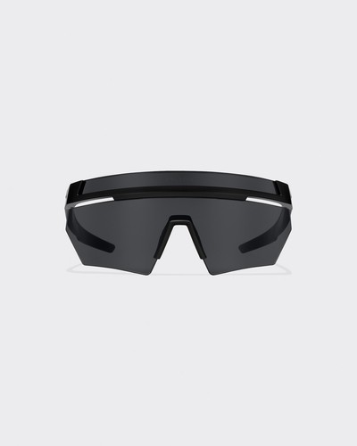 Pre-owned Prada Linea Rossa Ps 01ys 1bo06f Matte Black Dark Grey Lens Shield Sunglasses In Gray
