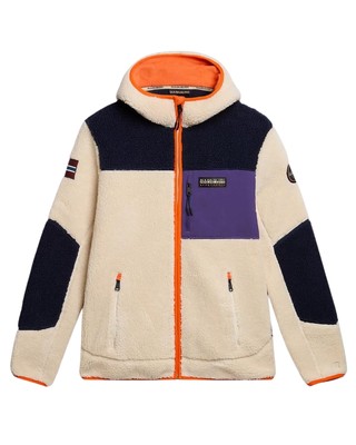 Pre-owned Napapijri Sweatshirt  Hoodie Man Polyester Beige/black/purple