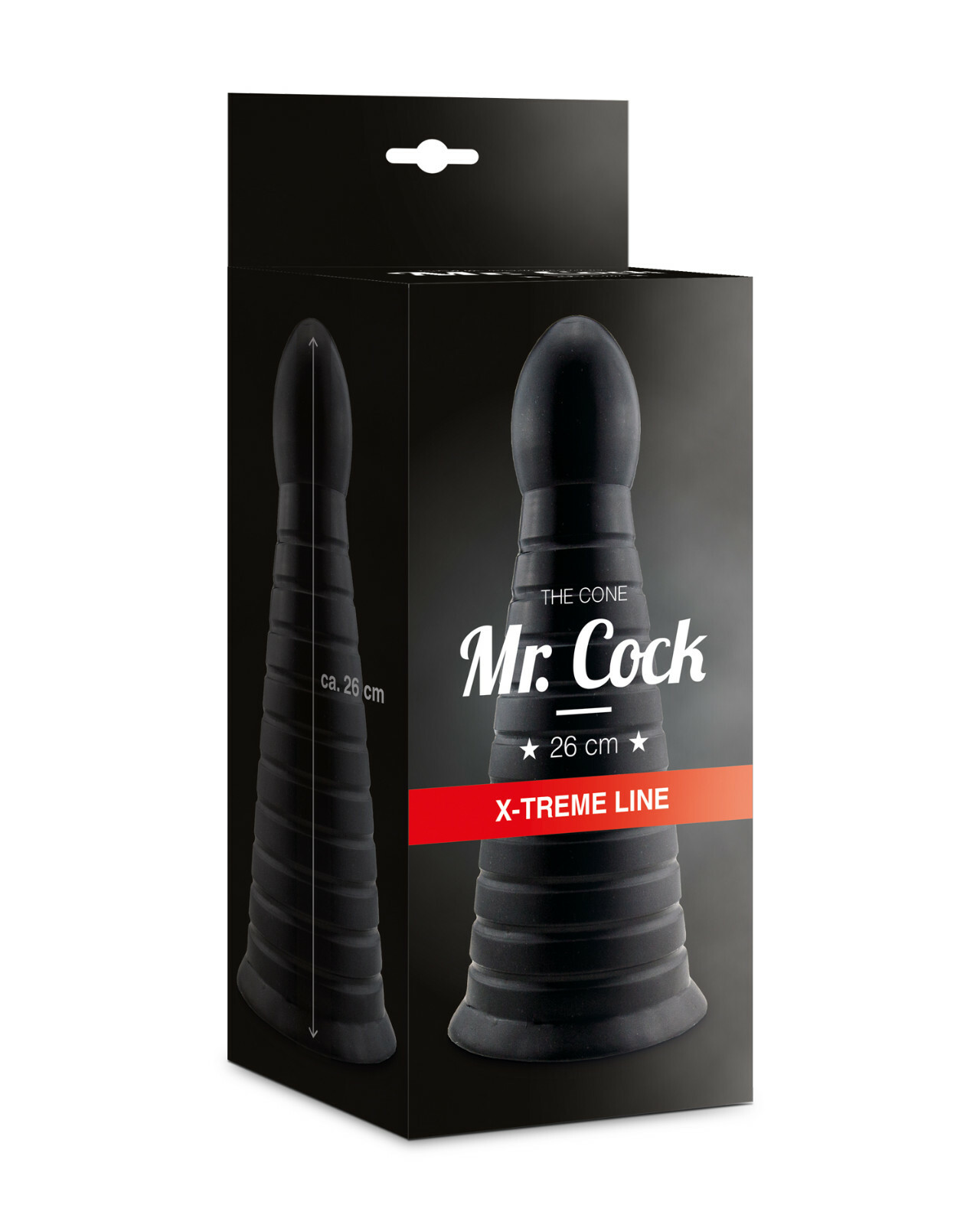 Mr. Cock The Cone Extreme Line XXL Anal Dildo Plug mit Saugnapf 26cm schwarz