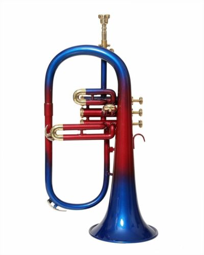 Flugel horn multi color Bb pitch with Hard case  And Mouthpiece