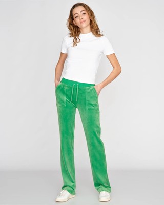 

Juicy Couture Wmns Del Ray Классические велюровые брюки с карманным дизайном для женщин andean toucan, Зеленый, Juicy Couture Wmns Del Ray Classic Velour Pant Pocket Design