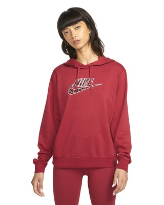 Женская худи Nike Sportswear Red/Animal с леопардовым принтом Futura