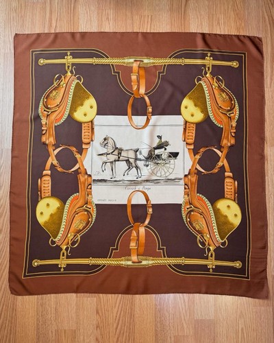 Hermes Paris Carrick a Pompe 1973 Leddux Vintage Silk Scarf | eBay
