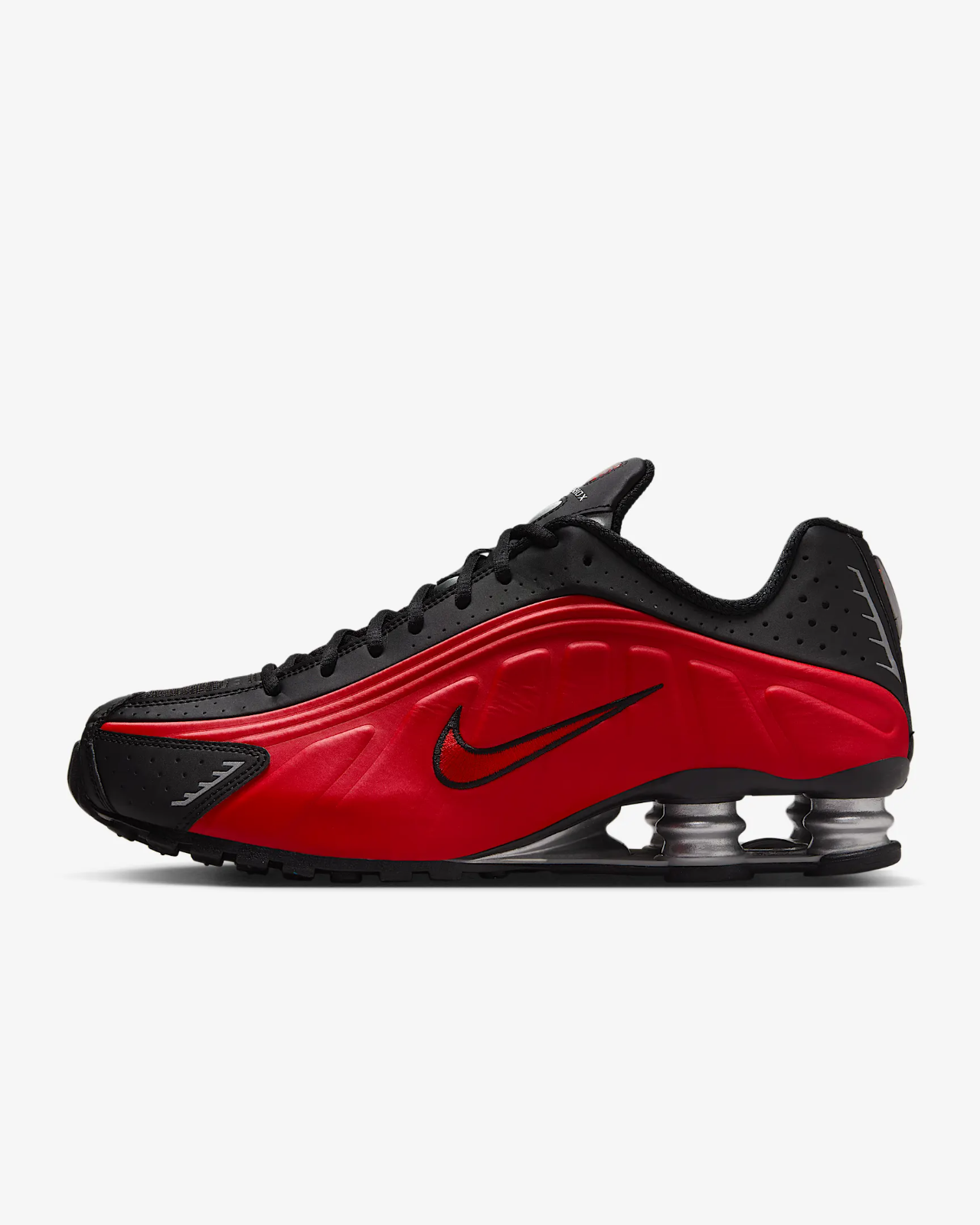 靴 NIKE SHOX R4 RED 25.5 UK6 Nike Shox R4 Men's Shoes in University Red/Black/Metallic
