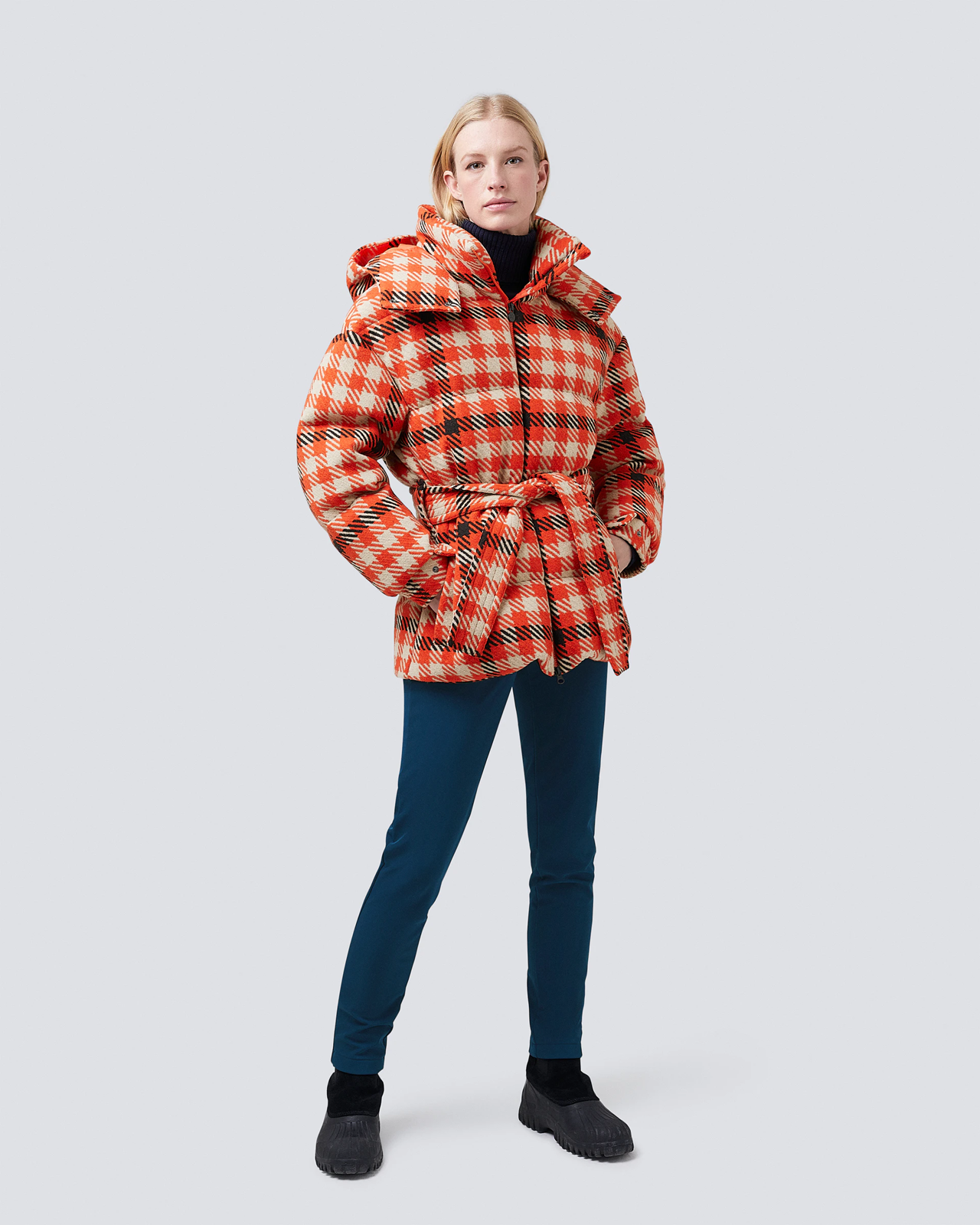 Pre-owned Perfect Moment 'star Gingham' Plaid Ski Jacket Size Xs' Msrp $990 Save $600 In Orange