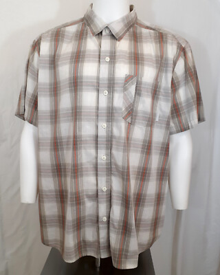 Columbia Omni Wick Shirt Mens XL Plaid Short Sleeve Advanced Evaporation Brown