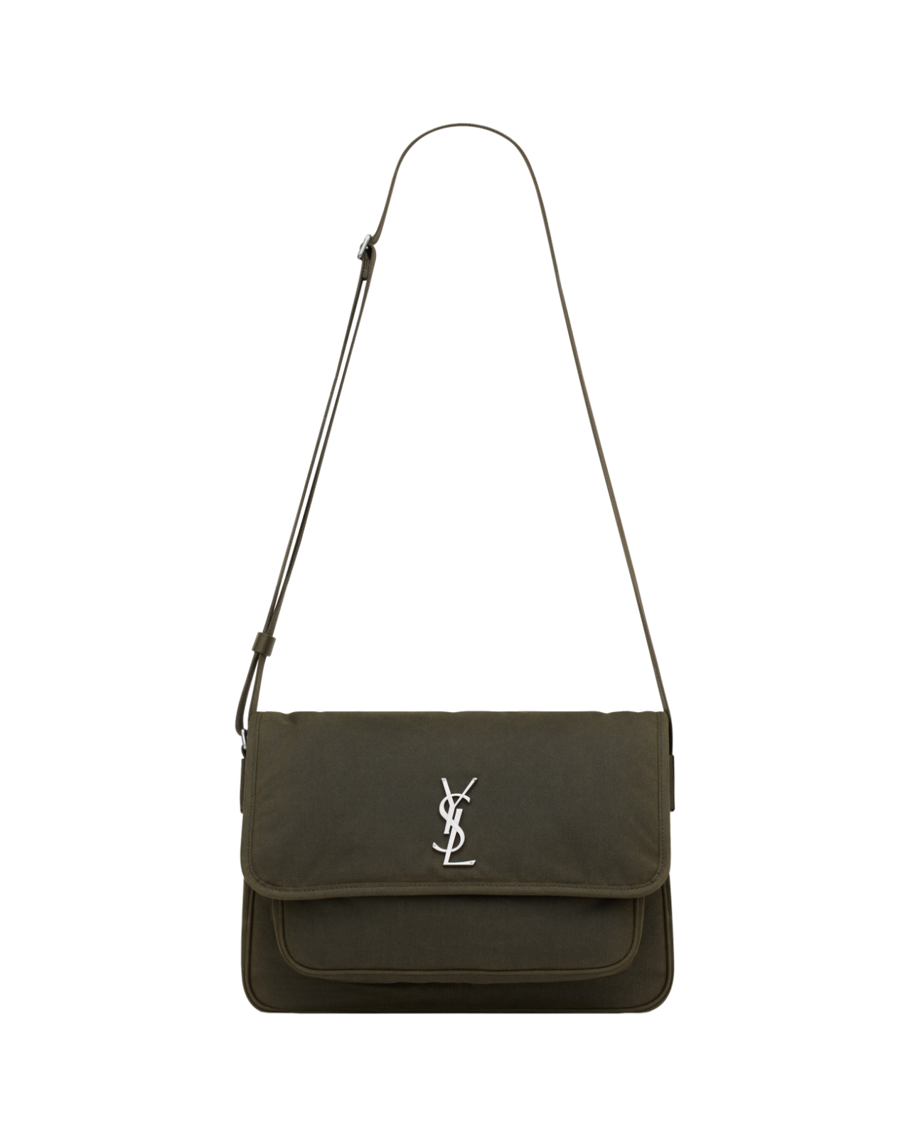 SAINT LAURENT Niki $2850 Kaki Fonce Canvas Messenger Bag New SAINT LAURENT Niki $2850 Kaki Fonce Canvas Messenger Bag New