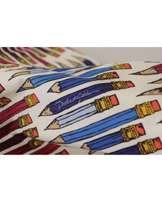 DOLCE & GABBANA DOLCE & GABBANA BAUMWOLL-T-SHIRT-BLUSE MIT BLEISTIFTDRUCK - TOPS - WHITE