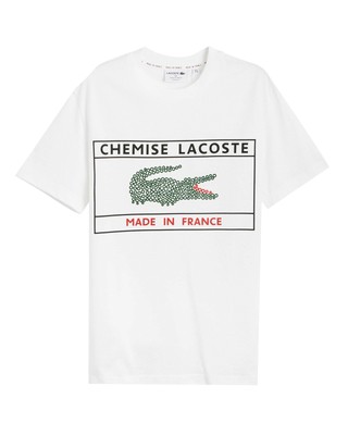 

Мужская белая футболка Lacoste Made In France, White/multi-colored