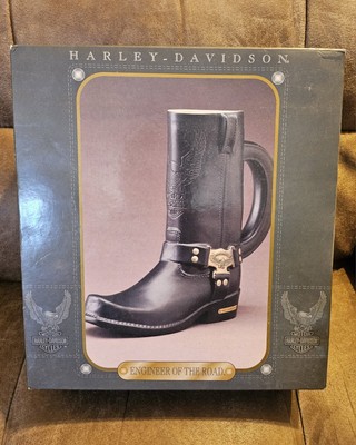 Harley Davidson Black Boot Stein Mug ''Engineer of the Road'' Special Edition 1998