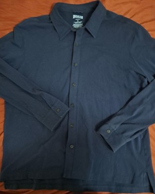 Duluth Trading Shirt XL Navy Long Sleeve Button Knit Men Standard Fit Top