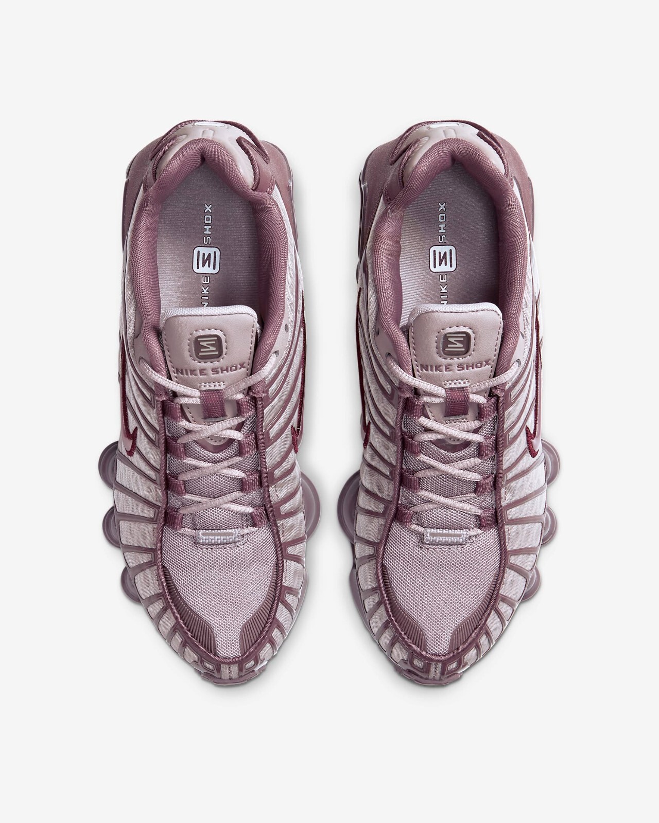Pre-owned Nike Women's Shox Tl Shoes - Pumice/ Night Maroon (ar3566-200) In Red