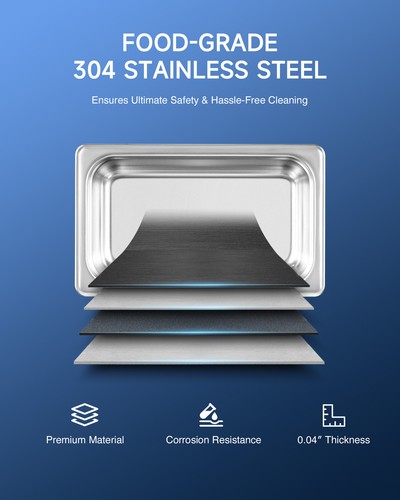 CREWORKS 3L Ultrasonic Cleaner Stainless Steel Industry Heated Heater w/Timer