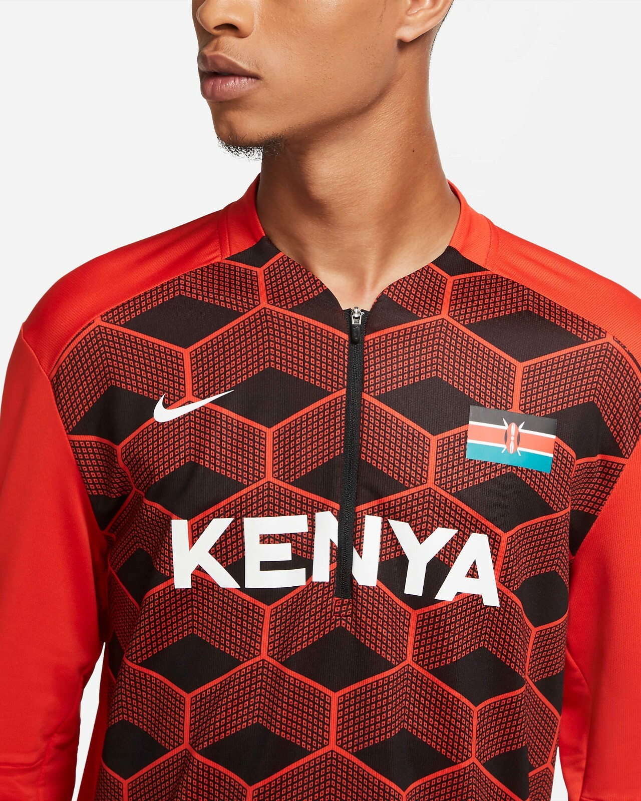 Nike Dri-Fit Team Kenya Element Mens 1/2 Zip Running Top