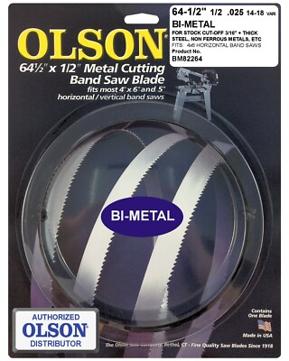 Olson Bi-Metal Metal Cutting Band Saw Blade 64-1/2'' x 1/2'', 14/18 Variable TPI