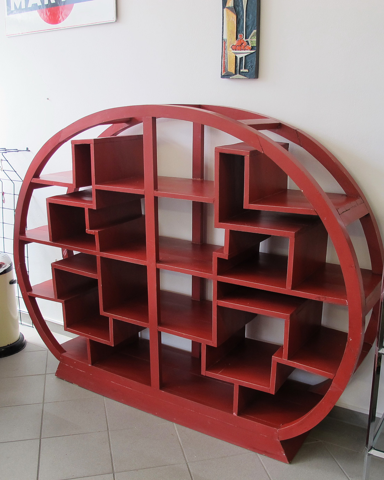 Altes Rundregal Art Deco Regal Holzregal Bauhaus Altes Rundregal Art Deco Regal Holzregal Bauhaus