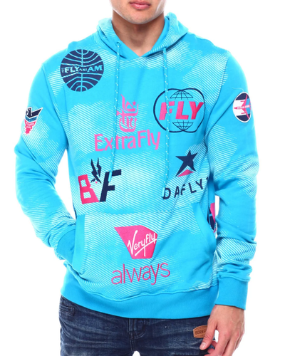 

Мужская толстовка с капюшоном Born Fly Blue Da Fly, Blue/pink/white