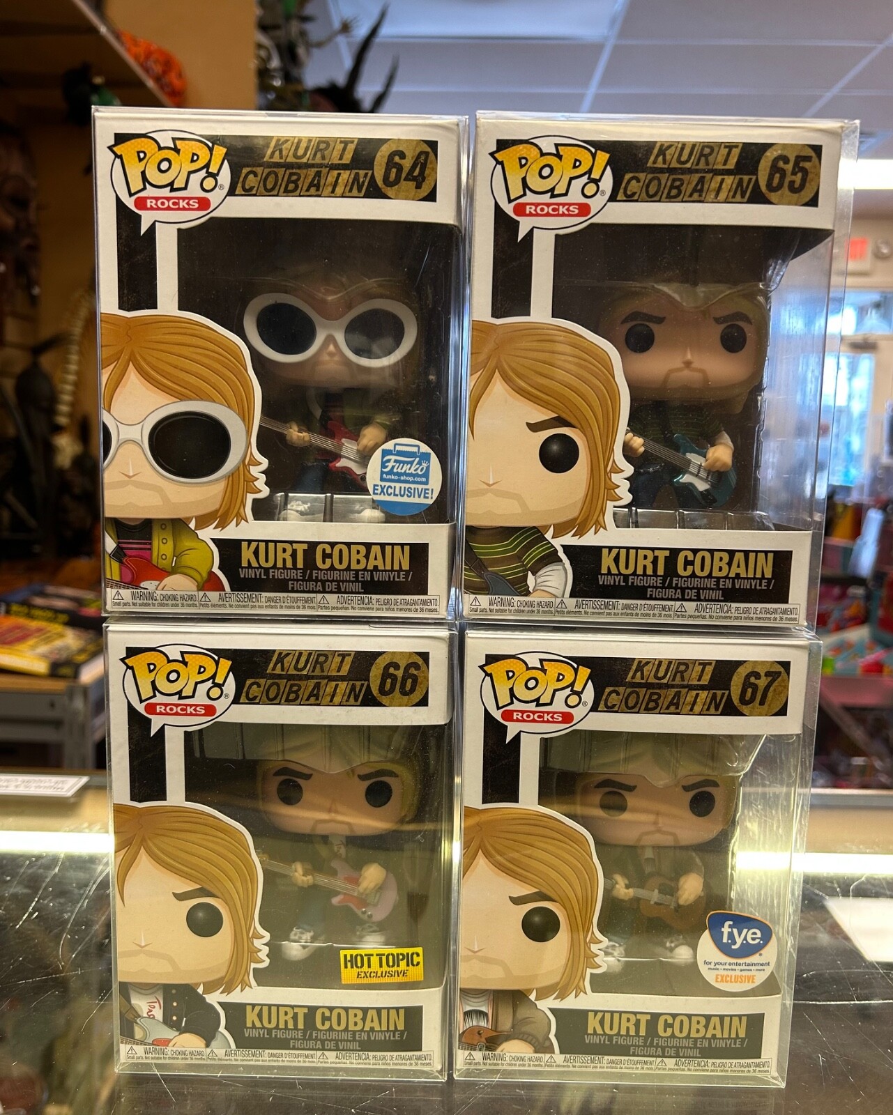 funko pop rocks kurt cobain 64 65 66 67 set of 4 with