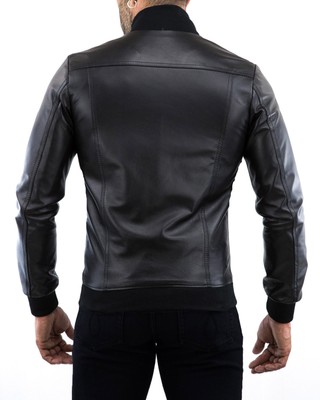 MARKENLOS - UNSERER PRODUKTION - HAND GEMACHT - IT DE HERREN LEDERJACKE BIKER MEN'S LEATHER JACKET COAT HOMME VESTE EN CUIR K4A1