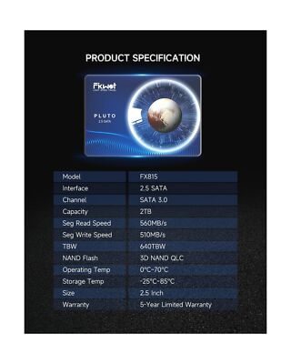 FX815 2TB SSD 3D NAND 2.5" SATA III Internal Solid State Drive (SSD) - 6 Gb/s...