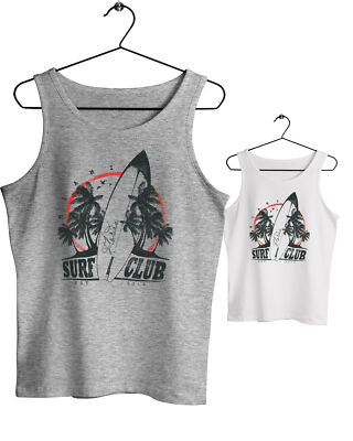 Herren Tank Top Muscle Shirt Best Style - Miami Surf Club Beach Wave SurfBoard S