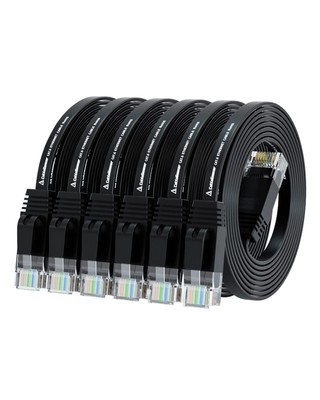 Cat 6 Ethernet Cable 5ft (6 Pack) (at a Cat5e Price but Higher Bandwidth) Fla...