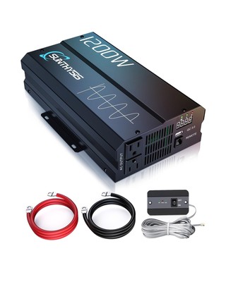 [Upgraded Version] Sunthysis 1200W Pure Sine Wave Inverter 12V DC to 120V AC ...