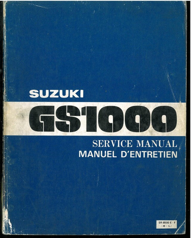 Manuel Atelier Suzuki Gs 1000 Ã  Partir De 1978 Francais Manuel Technique English