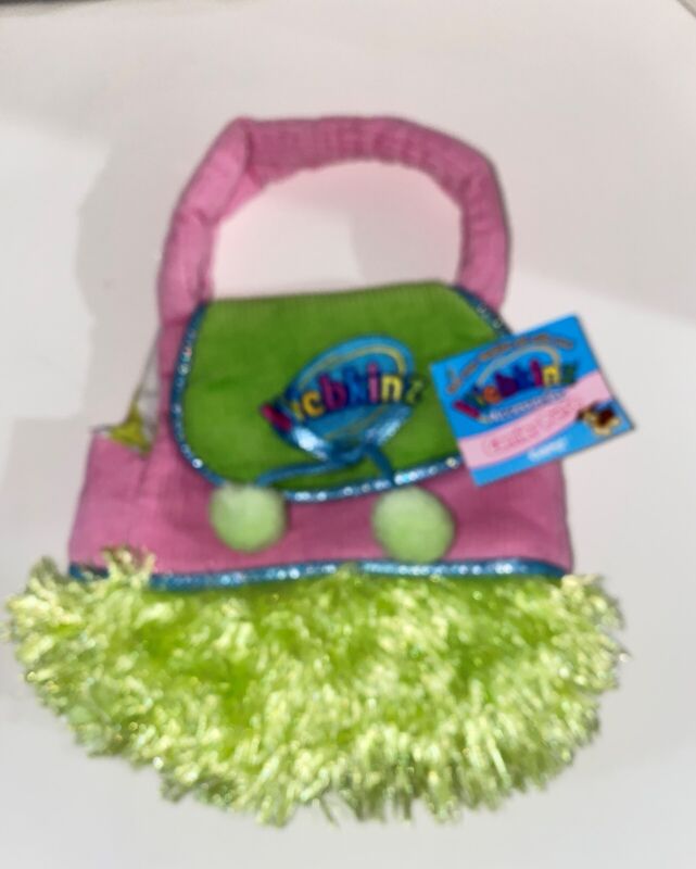 Webkinz Pink & Green Plush Pet Carrier Purse By Ganz - New With Tag!