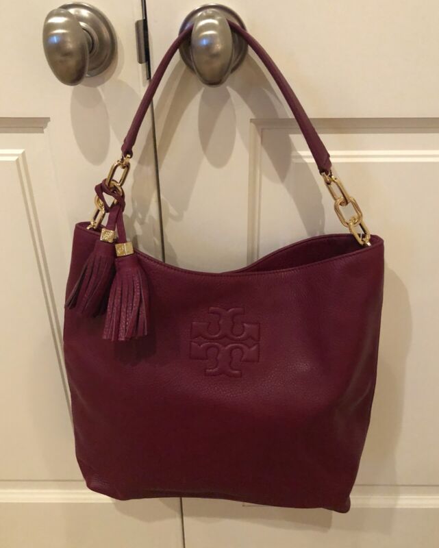 Tory Burch, Hobo Thea Cabernet Leather Tote, Stunning!! New With Tags
