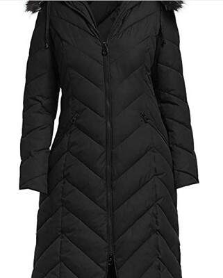 Pre-owned Laundry By Shelli Segal Laundry Shelli Segal Women's Winter Puffer Parka Hood Maxi Coat Jacket Size Xxl In Black