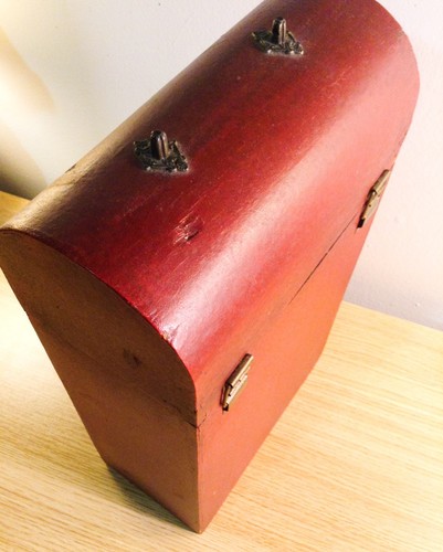 Vintage Hand-Painted Wooden Wine Case