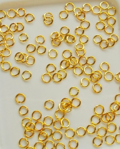200 Gold Plated Open 3mm Jump Rings, Jewelry Supplies, DIY Beading Supplies