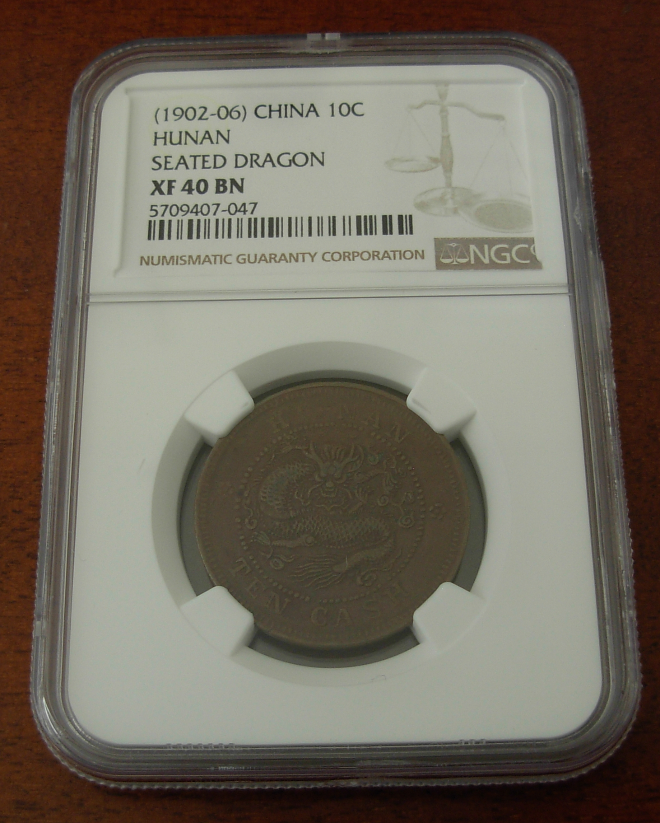 NGCスラブTen Cash 1902ー1906 中国古銭